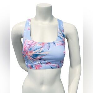 Brisas Palm Tree Sports Bra | Women’s Small | Crisscross Back